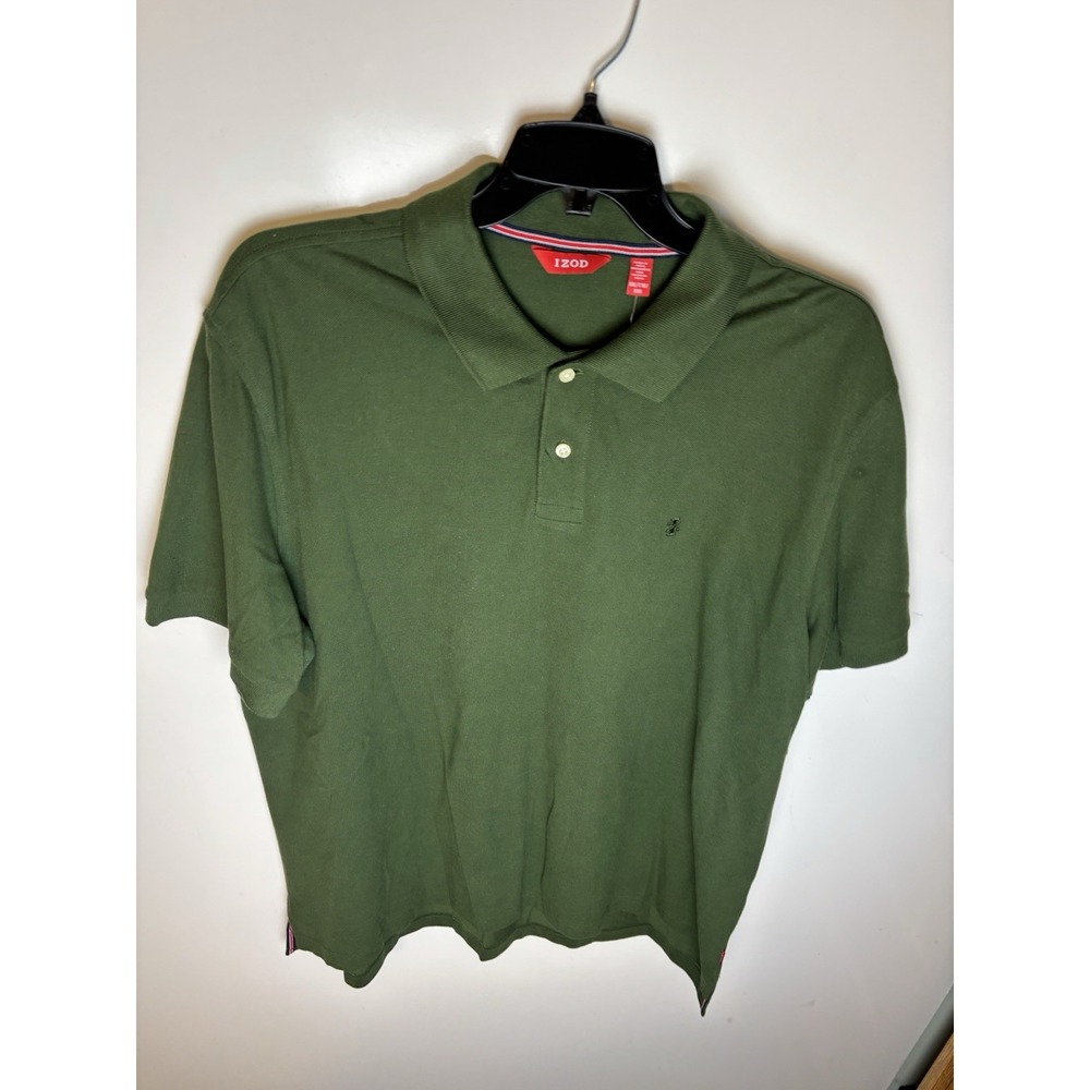 IZOD Heritage Polo Men's Green Solid Knit Polo Shirt Short Sleeve XXL NWT